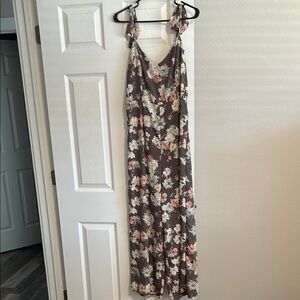 Floral Romper in Brown and Pink